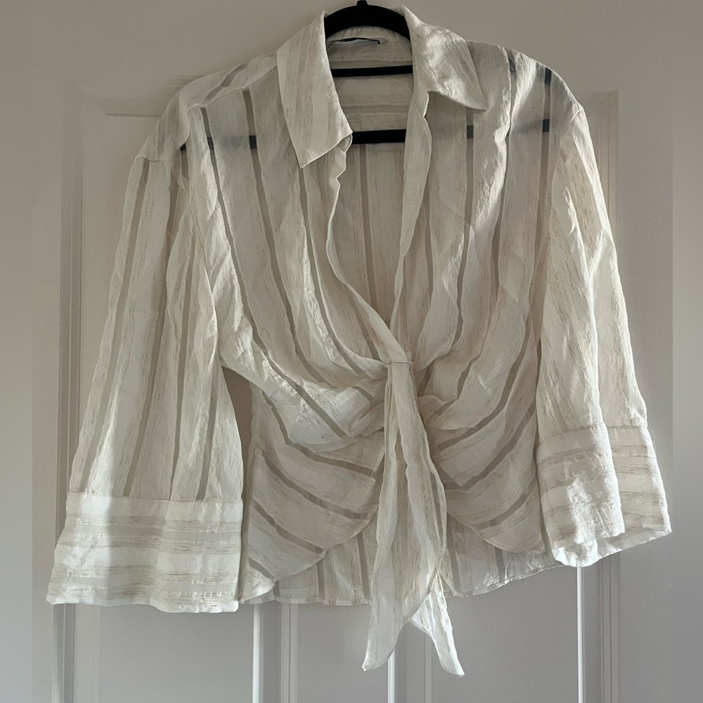 Zara Linen Cream Shirt
